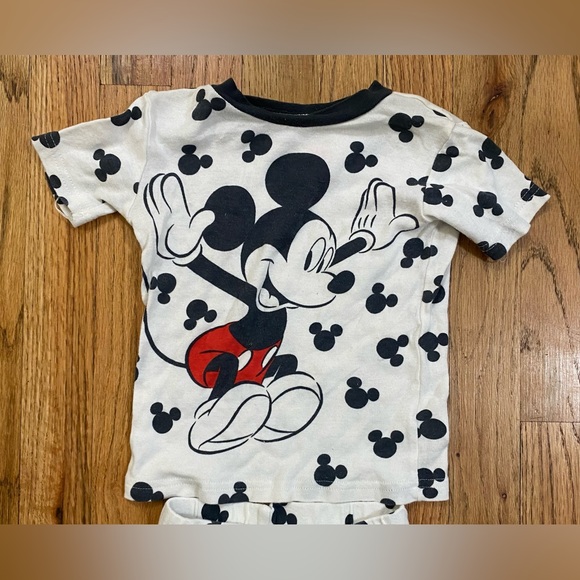 Disney Mickey Mouse 2 Piece Long Sleeve Size 3T Pajamas Set Christmas Warm Soft - Picture 3 of 5